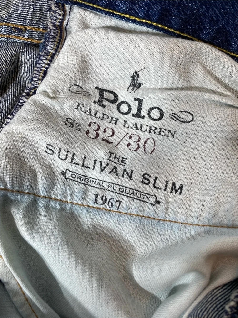 Polo Ralph Lauren The Sullivan Slim Jean 32x30 Blue Denim Classic
